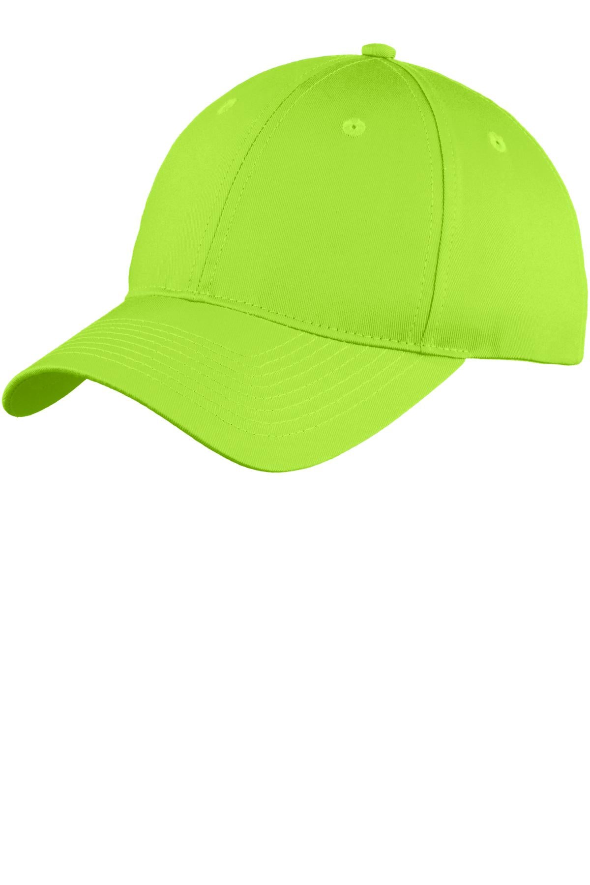Port Authority Six-Panel Unstructured Twill Cap. C914 in Lime