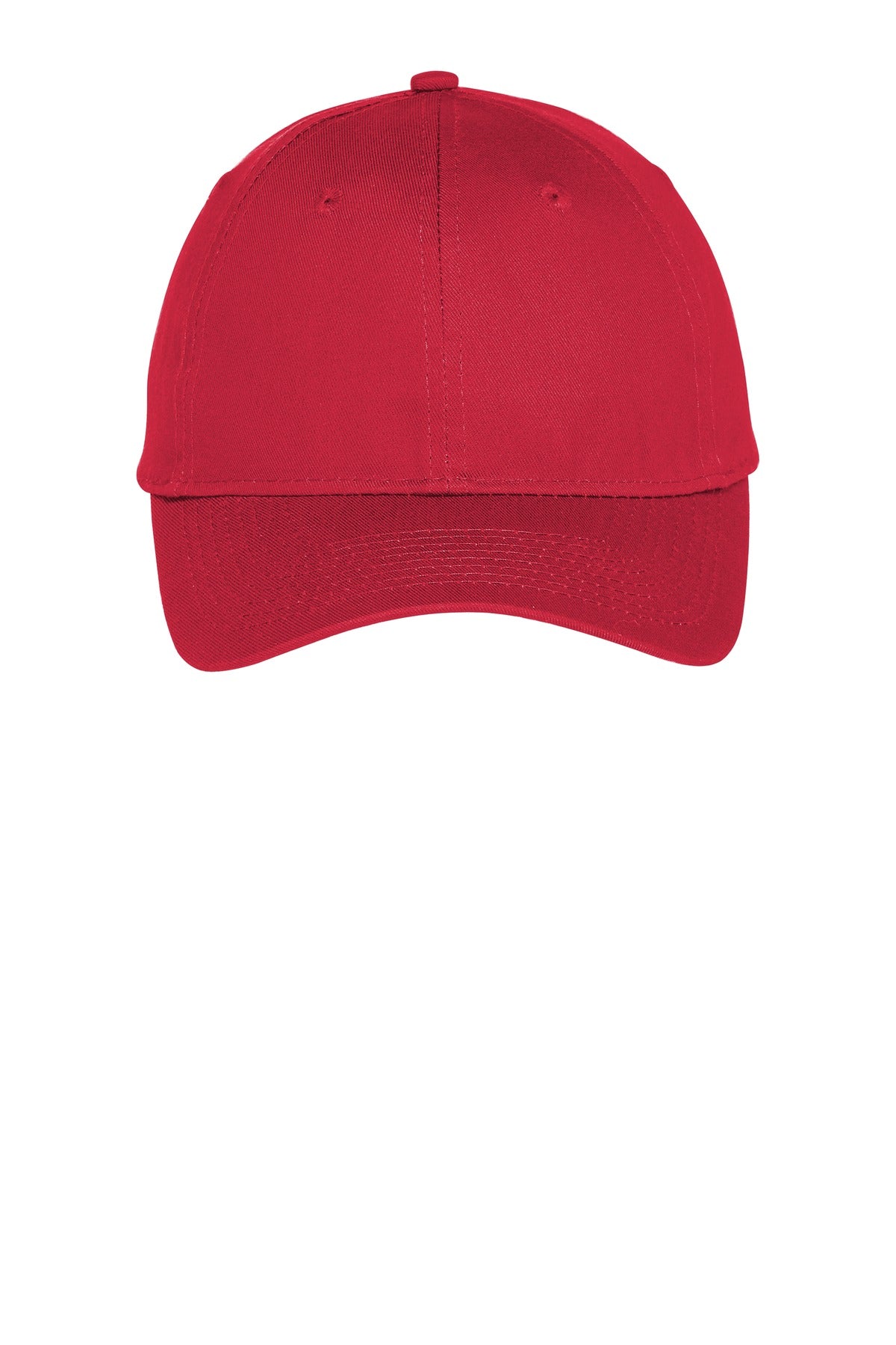 Port Authority Six-Panel Unstructured Twill Cap. C914 in True Red