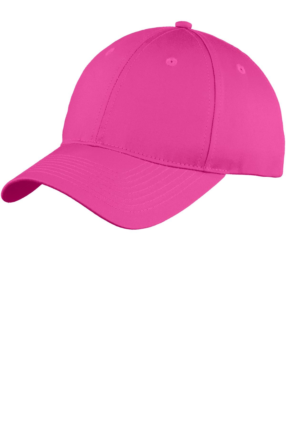 Port Authority Six-Panel Unstructured Twill Cap. C914 in Sangria