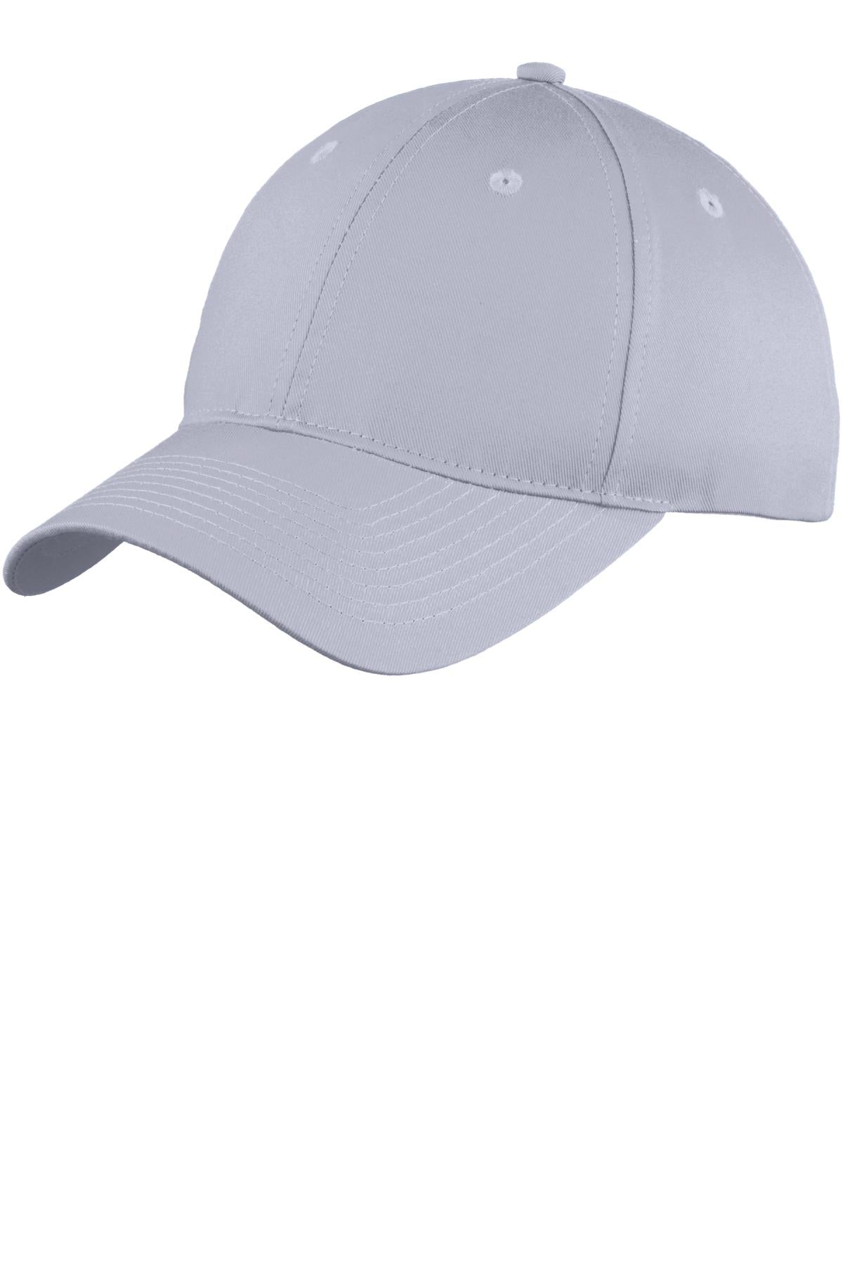 Port Authority Six-Panel Unstructured Twill Cap. C914 in Silver