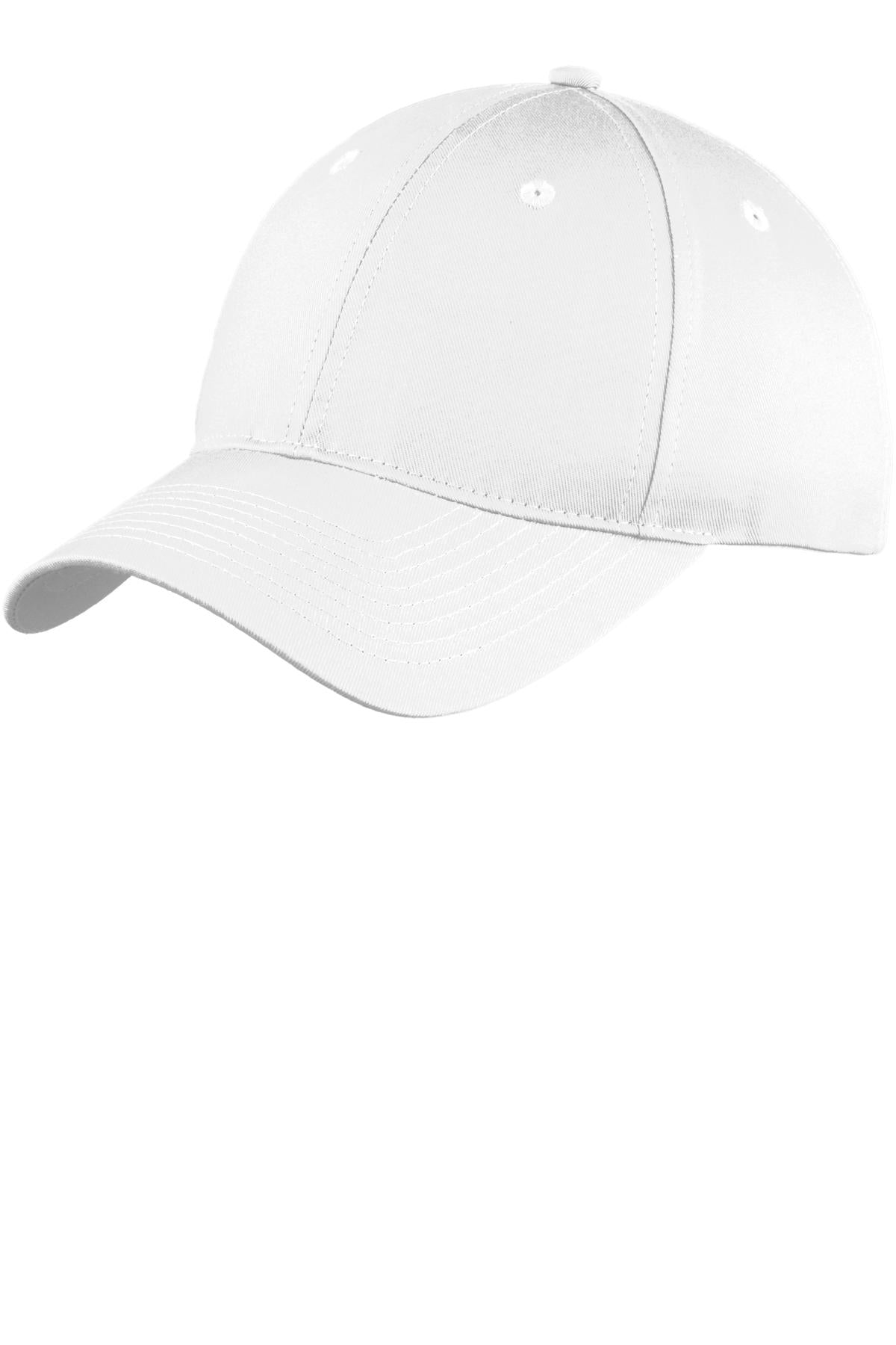Port Authority Six-Panel Unstructured Twill Cap. C914 in White