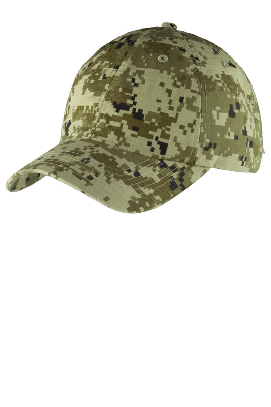 Port Authority Digital Ripstop Camouflage Cap. C925 in Green Camo