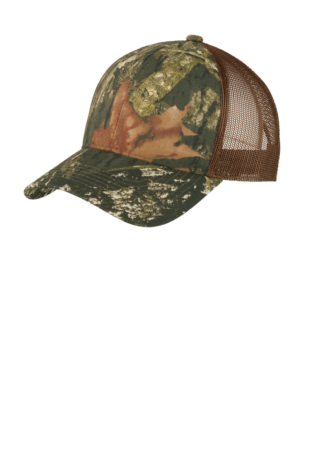 Port Authority Structured Camouflage Mesh Back Cap. C930 in Mossy Oak New Break-Up/ Brown