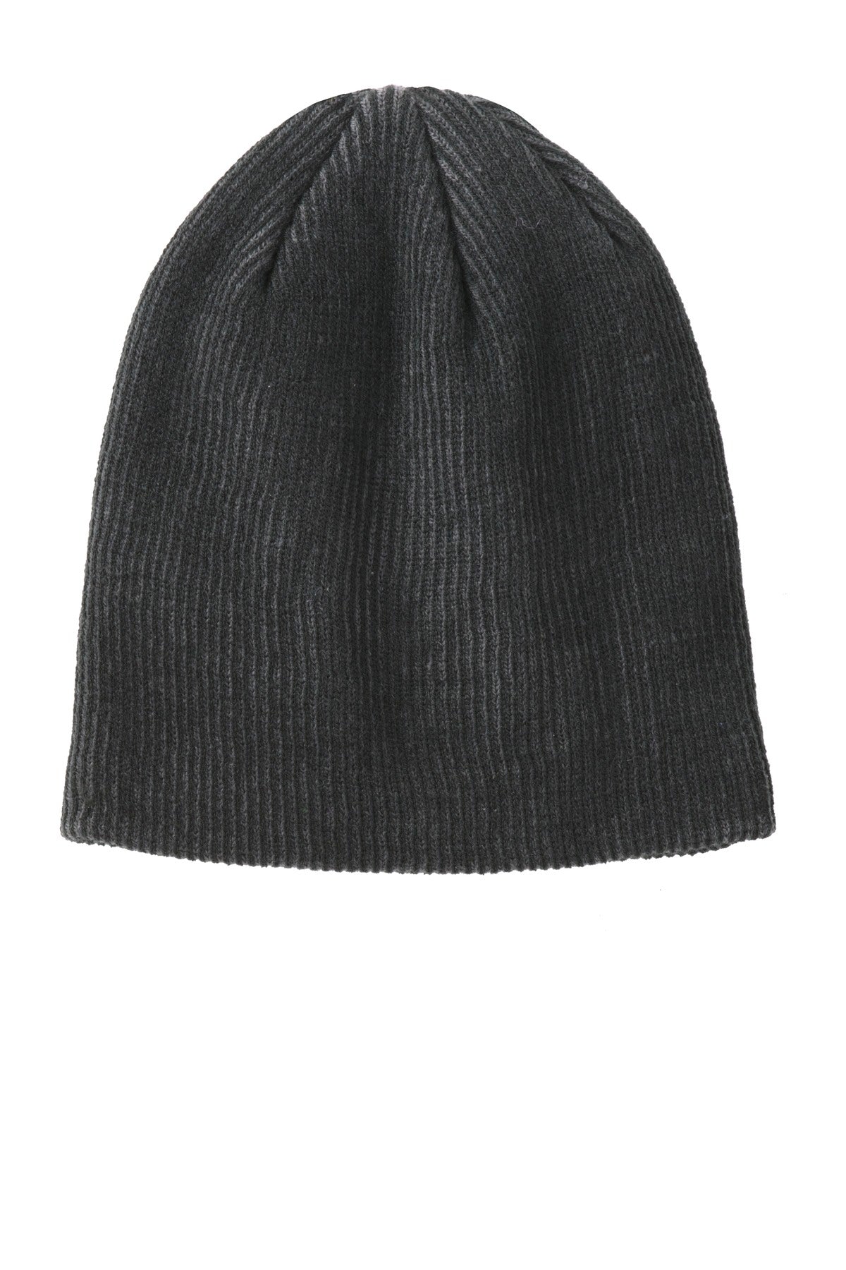 Port Authority Rib Knit Slouch Beanie. C935 in Black/ Iron Grey