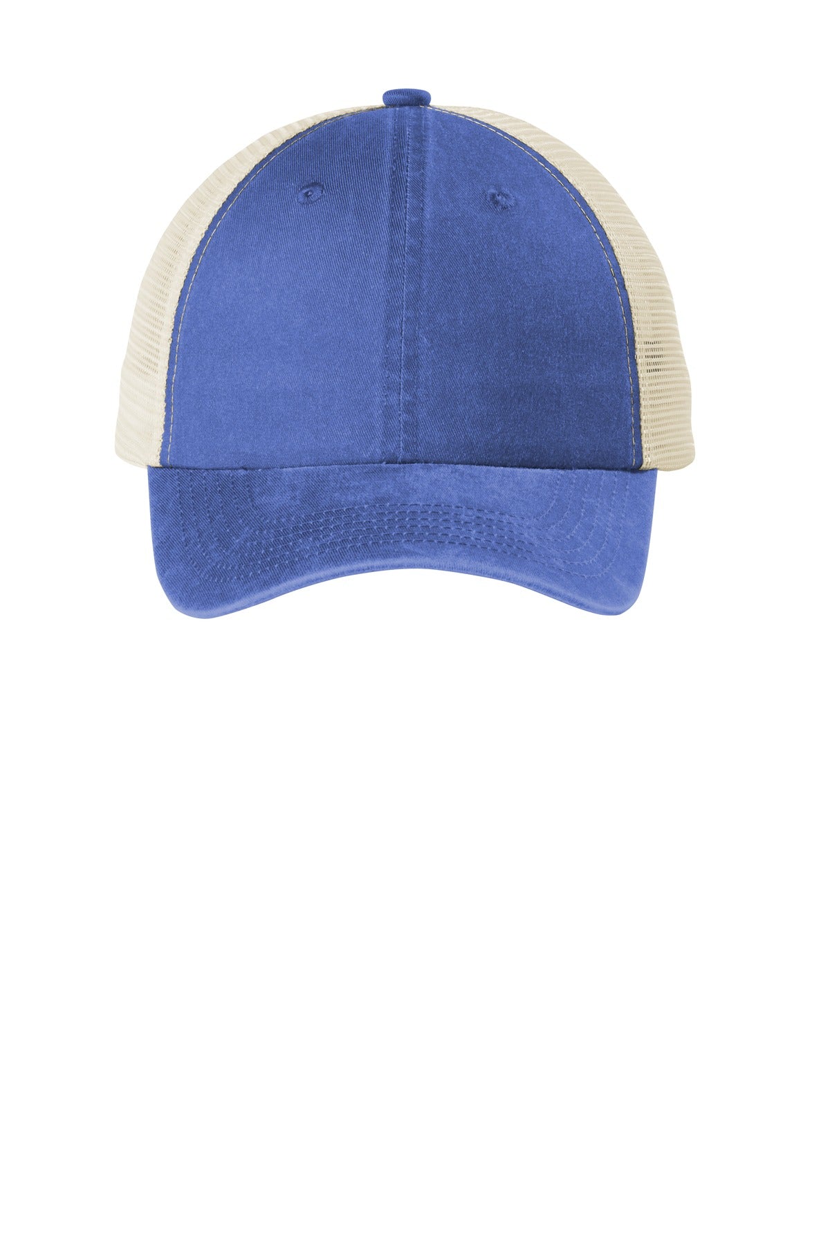 Port Authority  Beach Wash  Mesh Back Cap. C943 in Blue Moon/ Stone