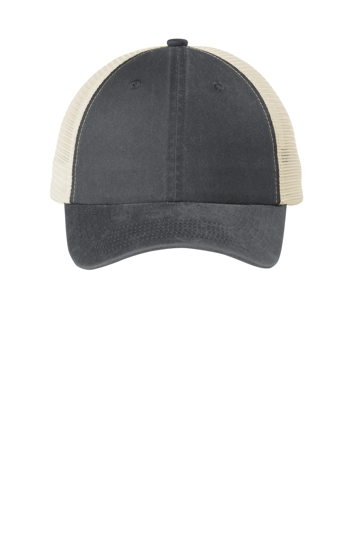 Port Authority  Beach Wash  Mesh Back Cap. C943 in Coal/ Stone