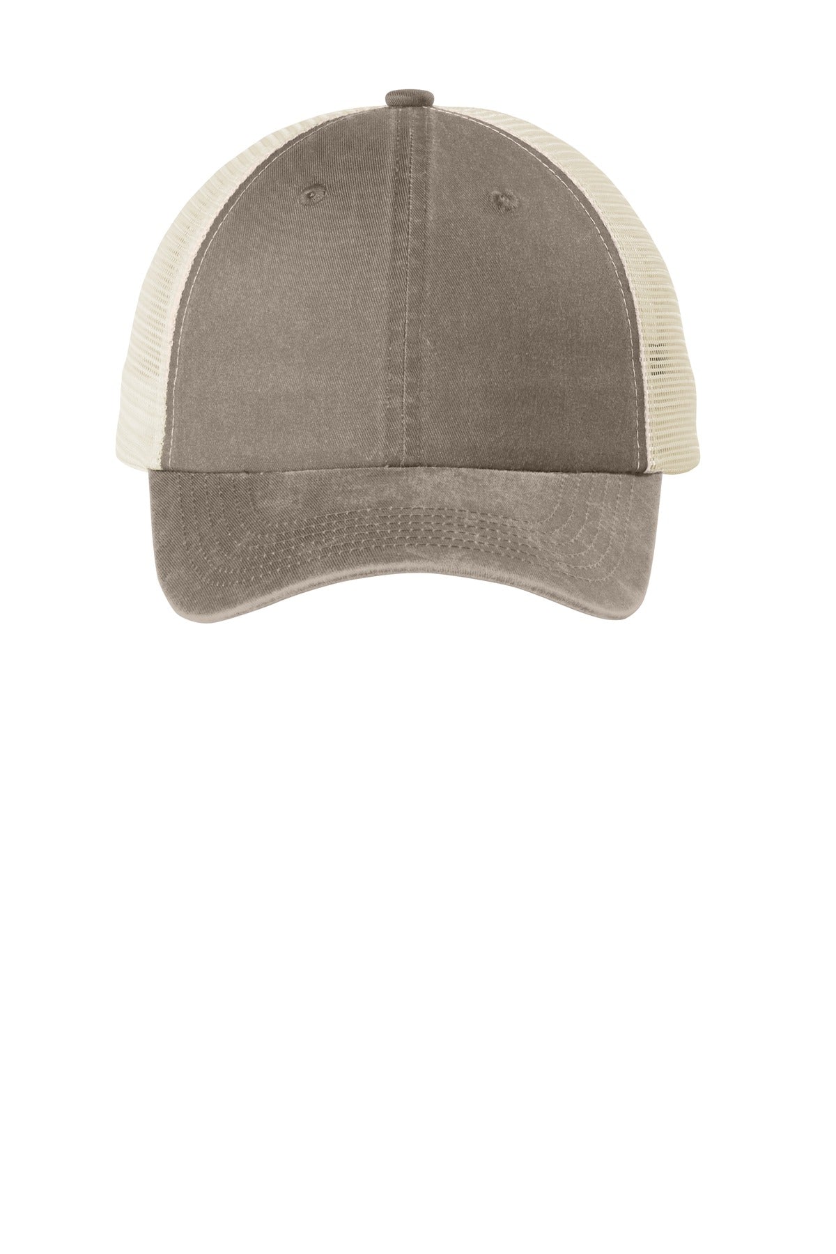 Port Authority  Beach Wash  Mesh Back Cap. C943 in Taupe/ Stone