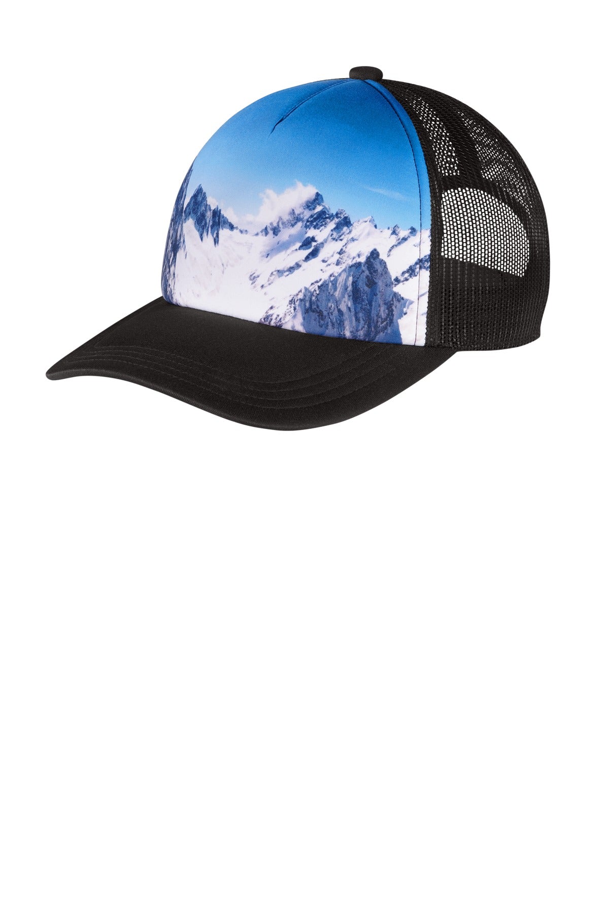 Port Authority  Photo Real Snapback Trucker Cap C950 in Snow Caps