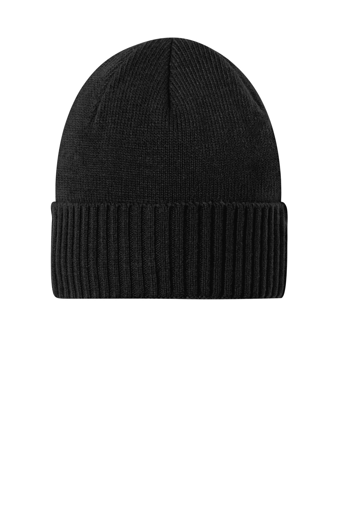 Port Authority Rib Knit Cuff Beanie C951 in Deep Black