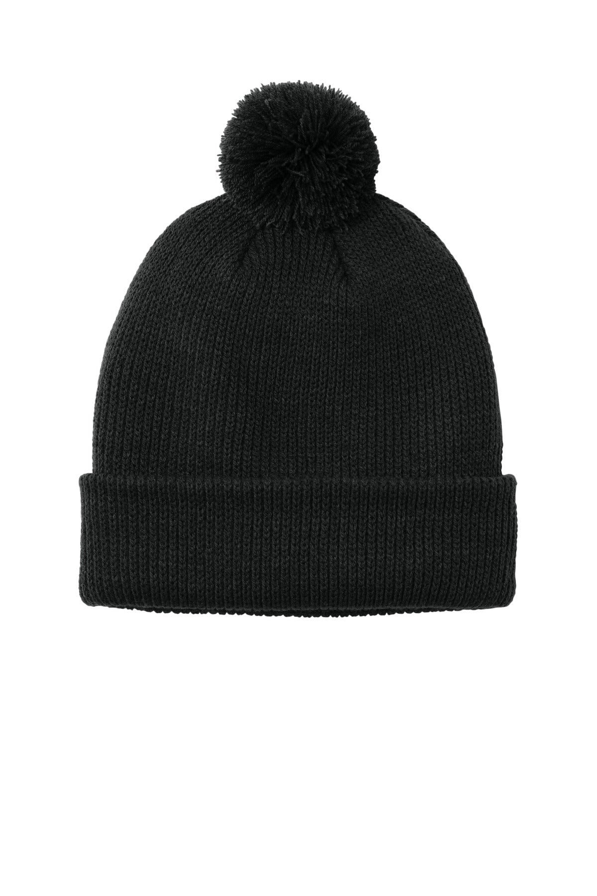 Port Authority Cozy Pom Beanie C978 in Deep Black