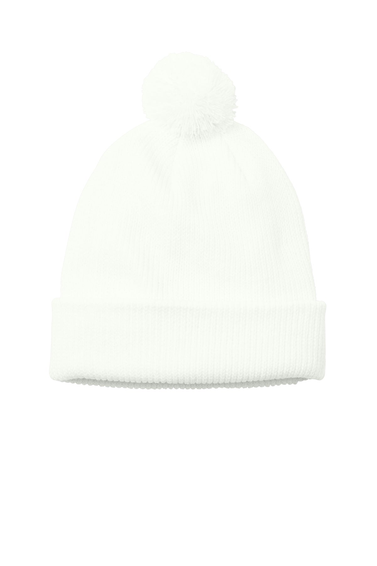 Port Authority Cozy Pom Beanie C978 in Marshmallow