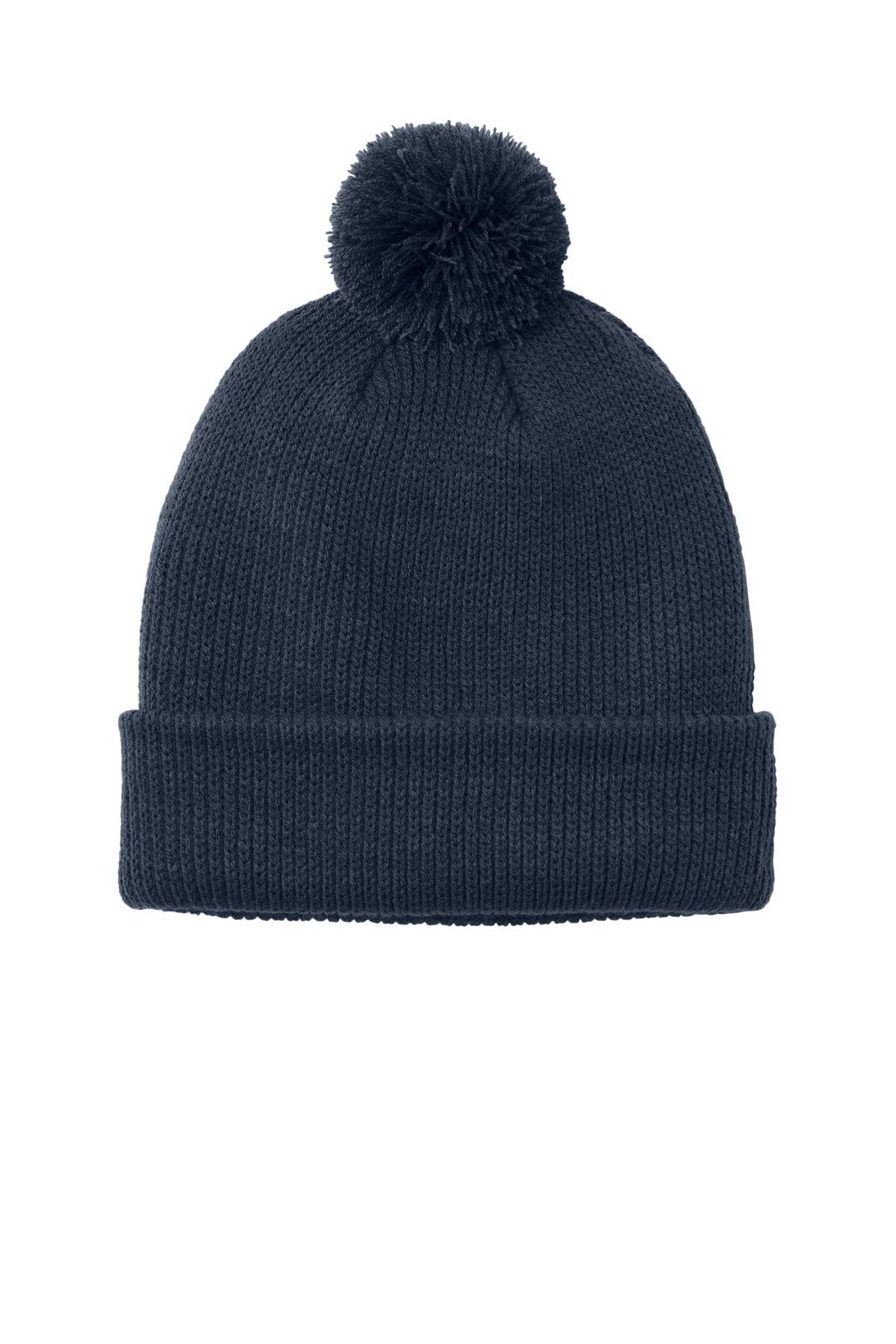 Port Authority Cozy Pom Beanie C978 in River Blue Navy