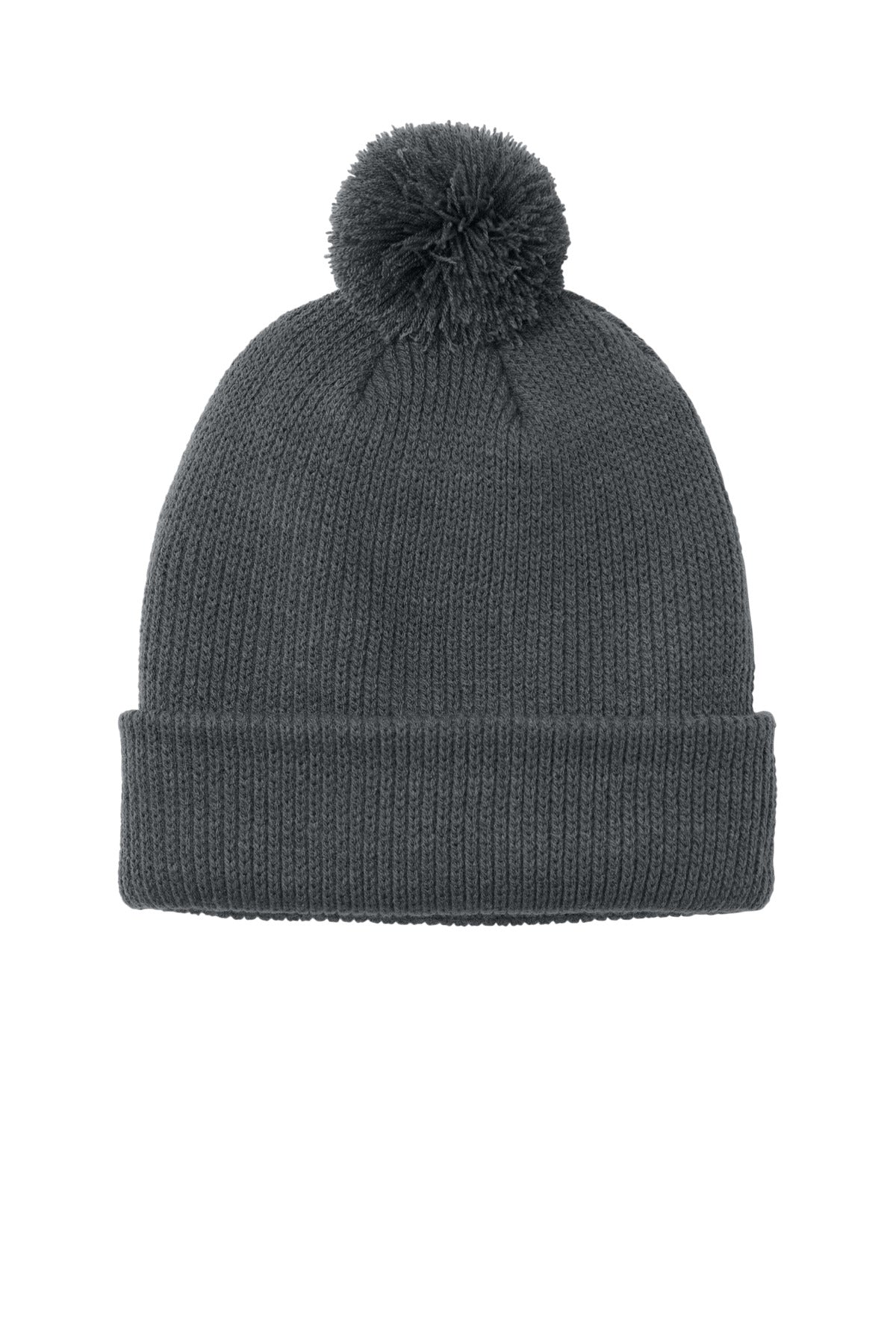 Port Authority Cozy Pom Beanie C978 in Storm Grey