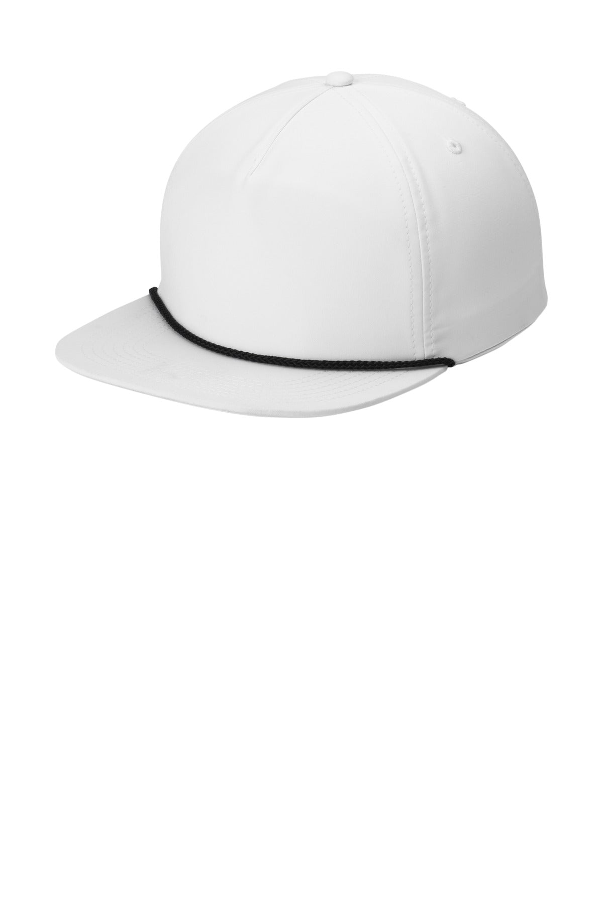 Port Authority 5-Panel Poly Rope Cap C981 in White/ Black
