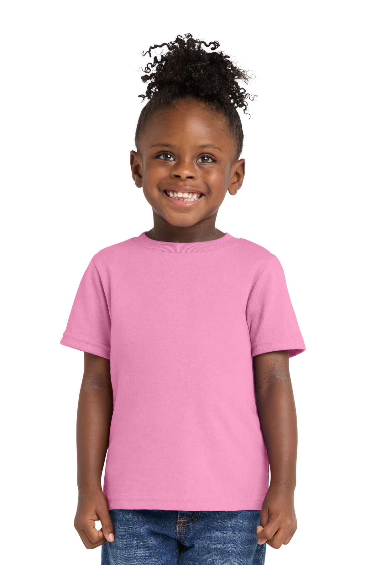 Port & Co Toddler Core Cotton Tee. CAR54T in Candy Pink