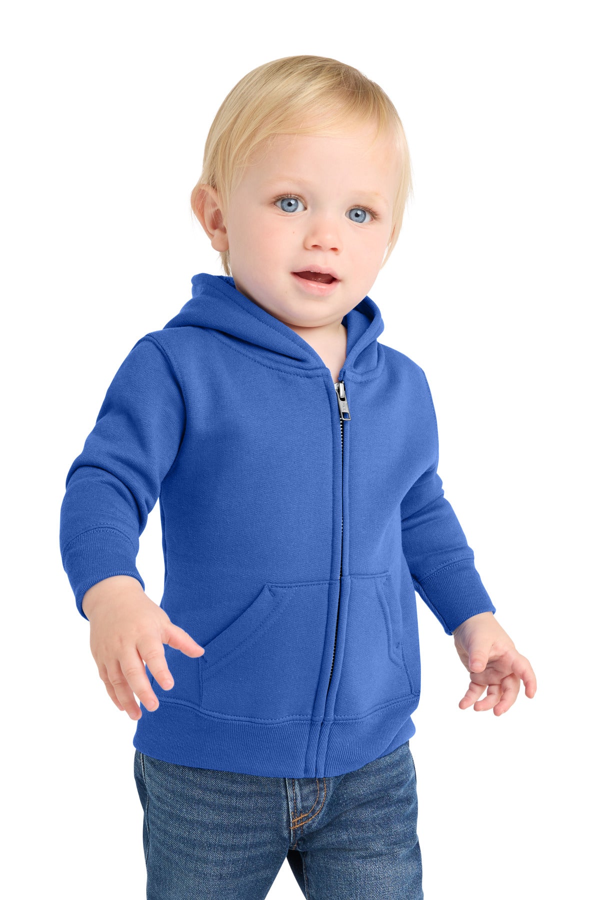 Port & Co Infant Core Fleece Full-Zip Hooded Sweatshirt. CAR78IZH in Royal