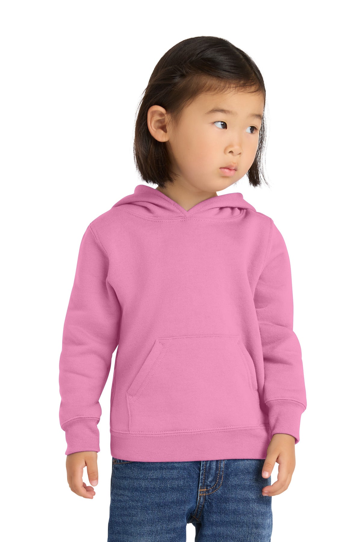 Port & Co Toddler Core Fleece Pullover Hooded Sweatshirt. CAR78TH in Candy Pink