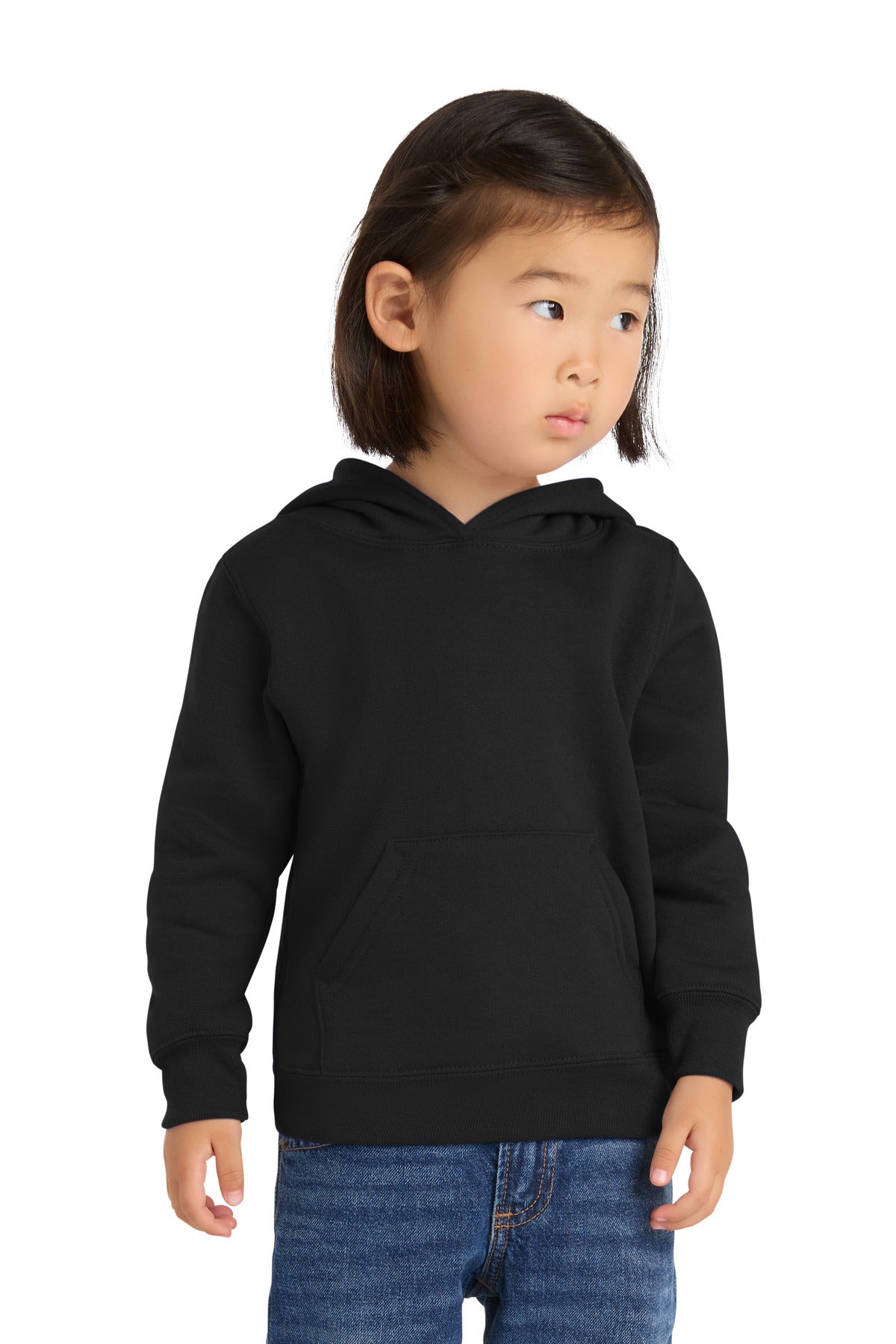 Port & Co Toddler Core Fleece Pullover Hooded Sweatshirt. CAR78TH in Jet Black