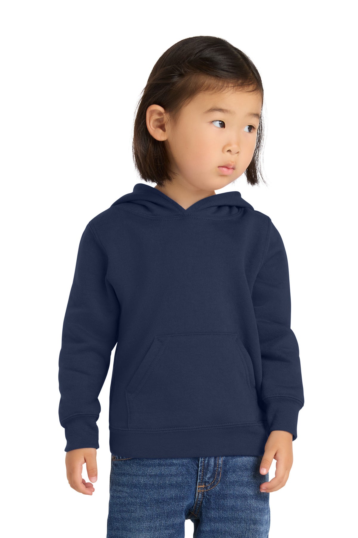 Port & Co Toddler Core Fleece Pullover Hooded Sweatshirt. CAR78TH in Navy