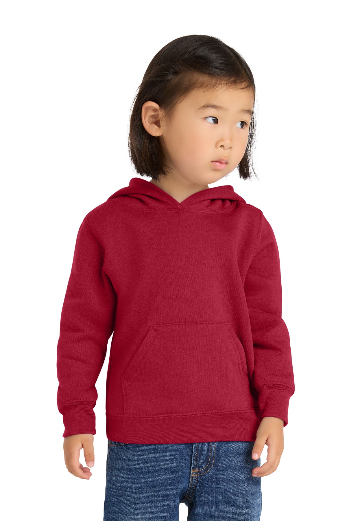 Port & Co Toddler Core Fleece Pullover Hooded Sweatshirt. CAR78TH in Red