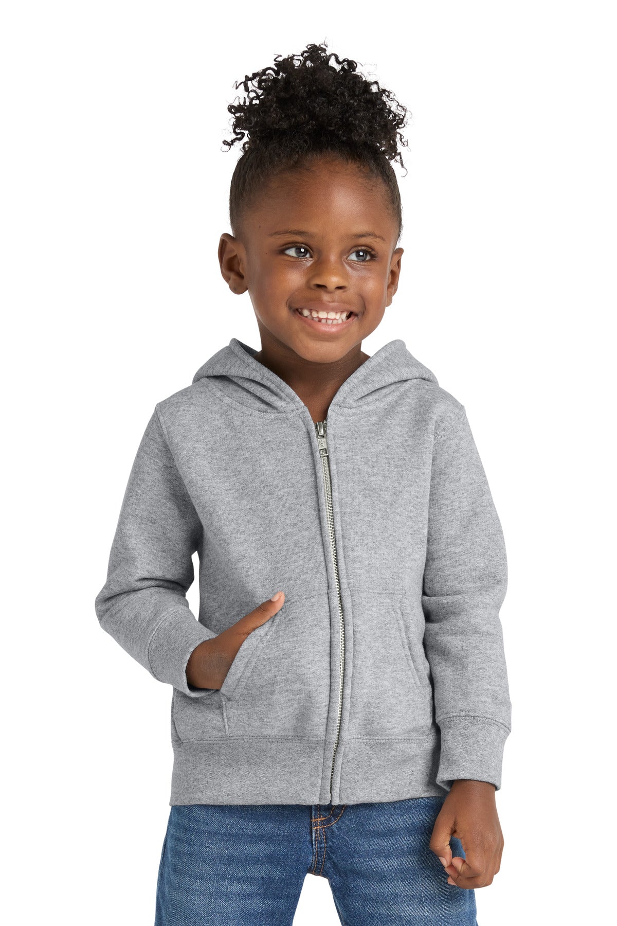 Port & Co Toddler Core Fleece Full-Zip Hooded Sweatshirt. CAR78TZH in Athletic Heather