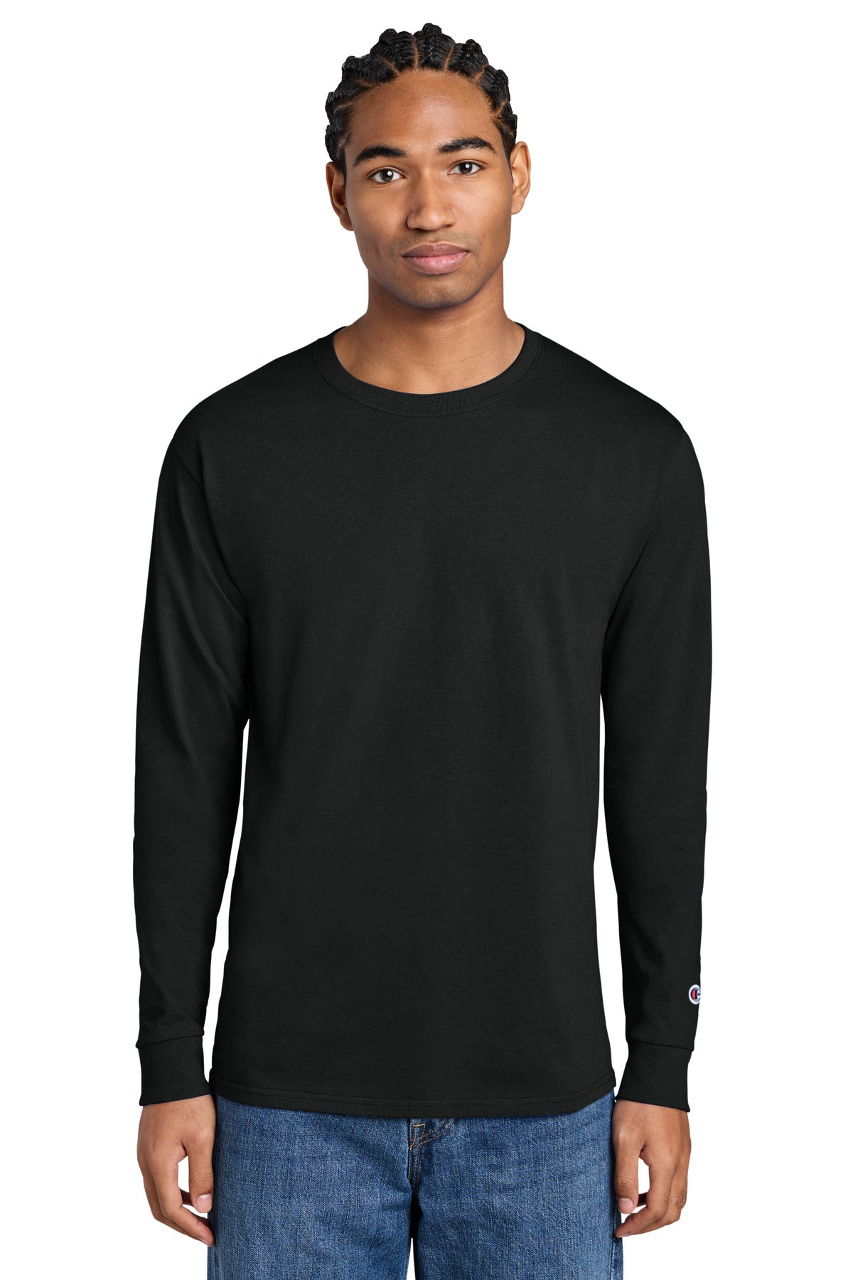 Champion Jersey Long Sleeve Tee CC8C in Black