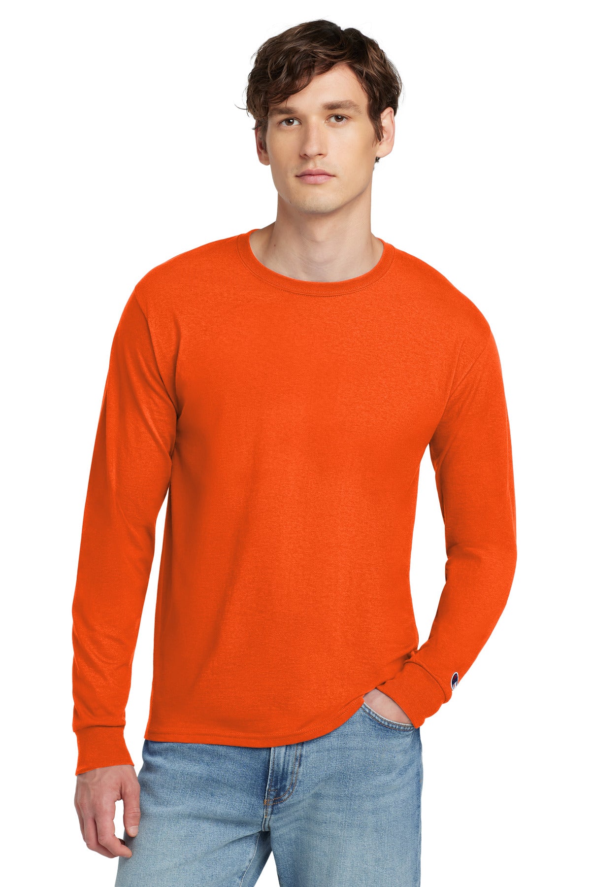 Champion Jersey Long Sleeve Tee CC8C in Orange
