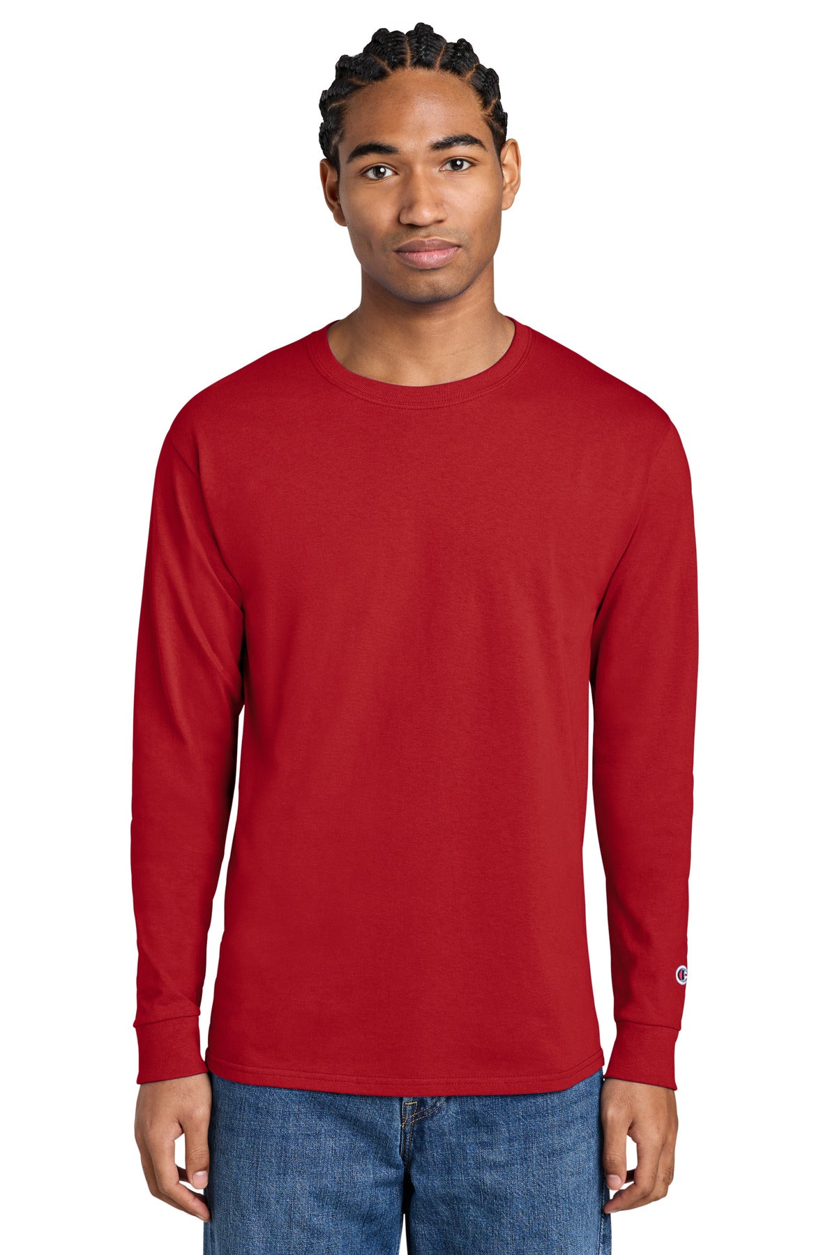 Champion Jersey Long Sleeve Tee CC8C in Red