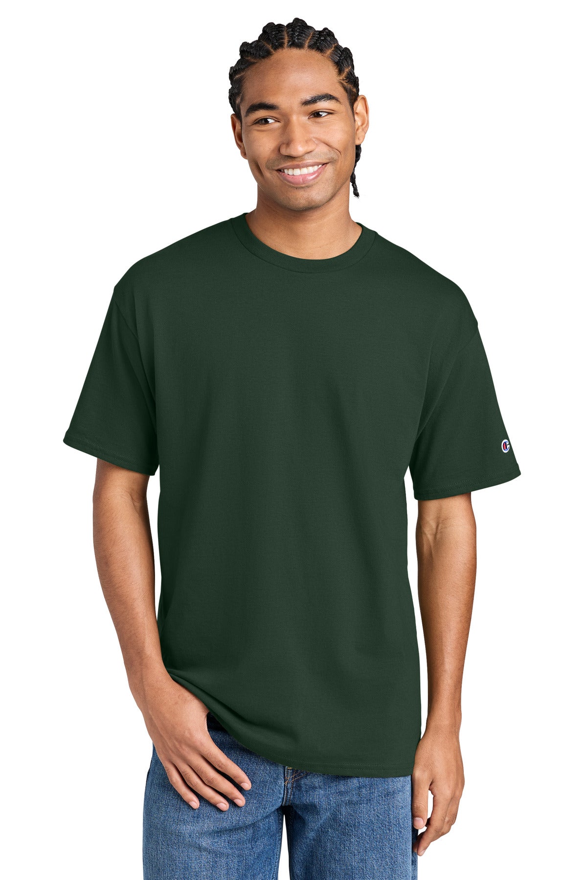 Champion Jersey Short Sleeve Tee CH1000 in Dark Green