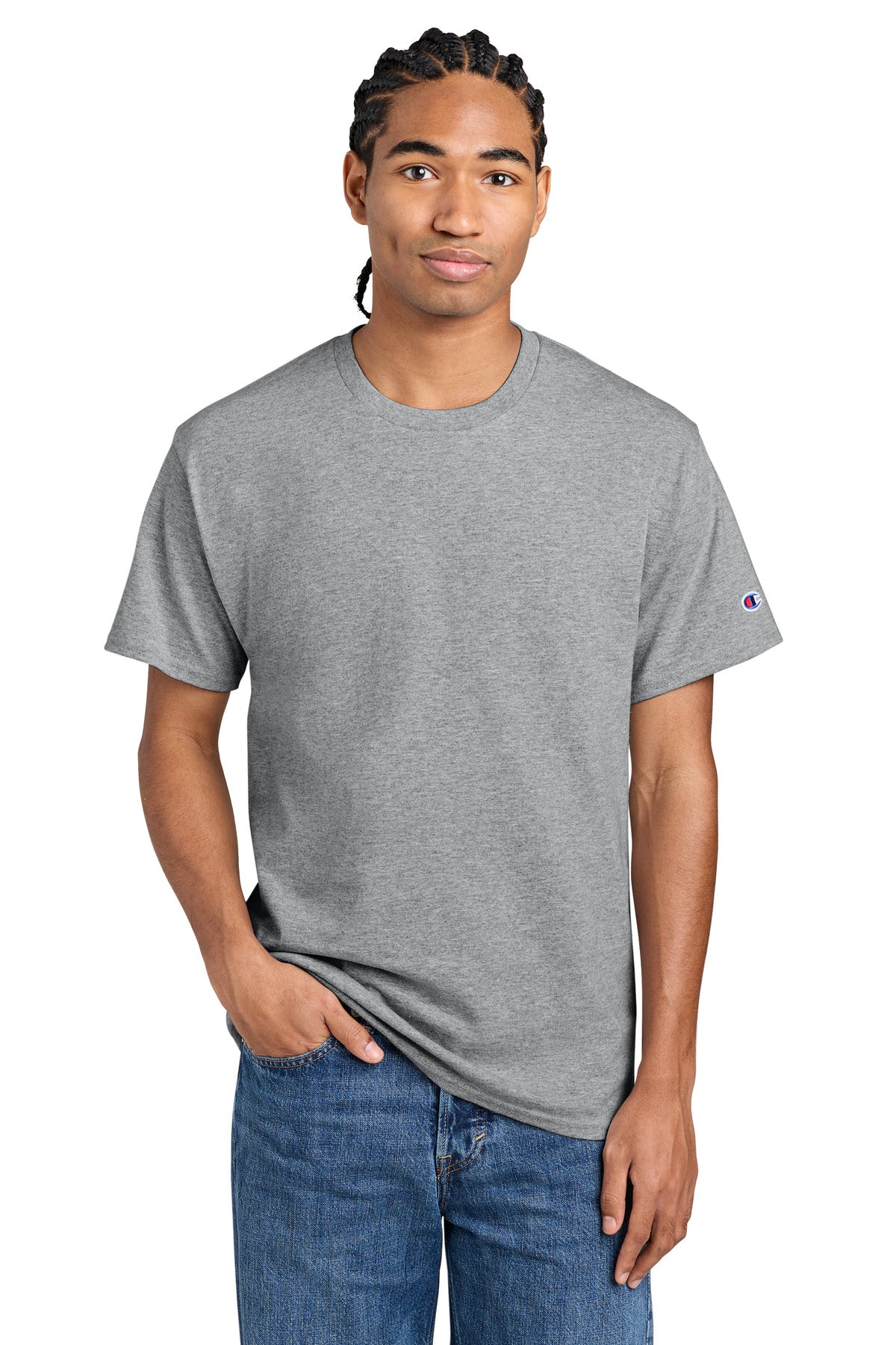 Champion Jersey Short Sleeve Tee CH1000 in Light Steel