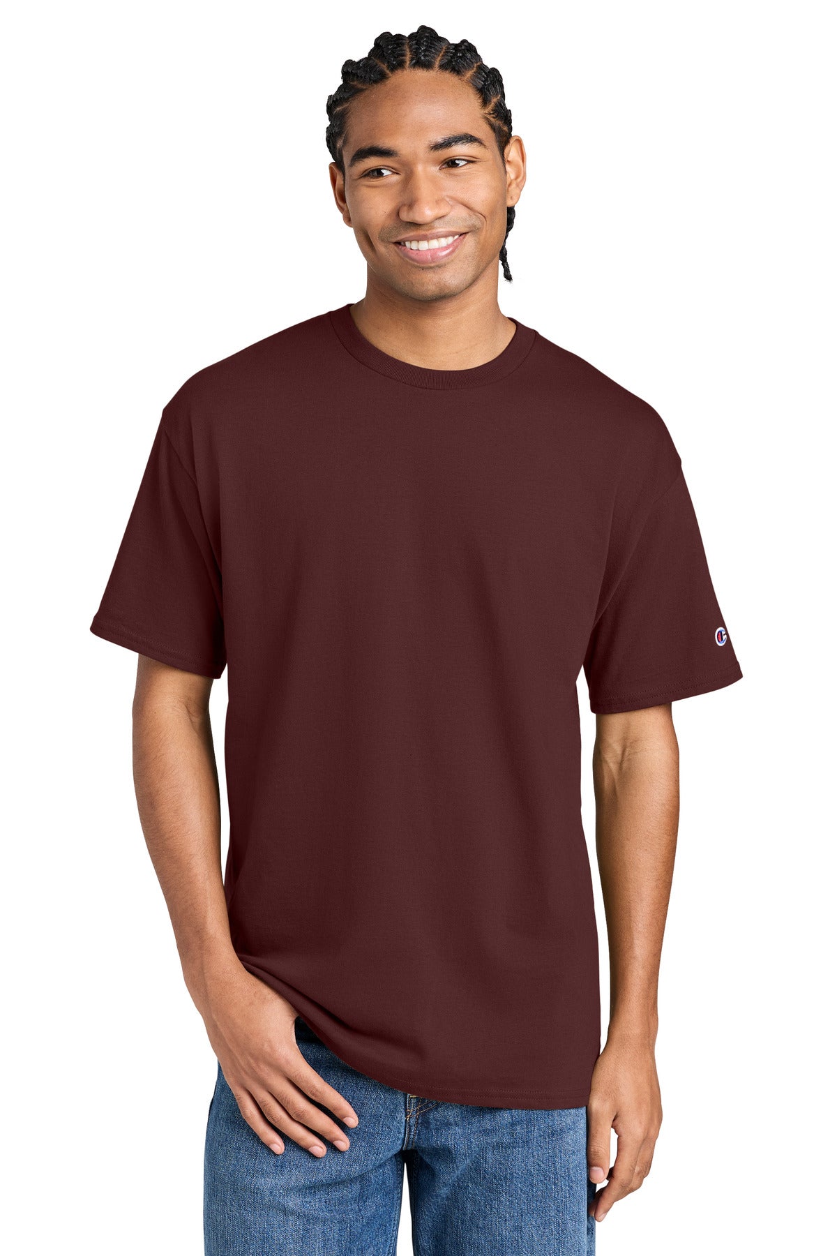 Champion Jersey Short Sleeve Tee CH1000 in Maroon