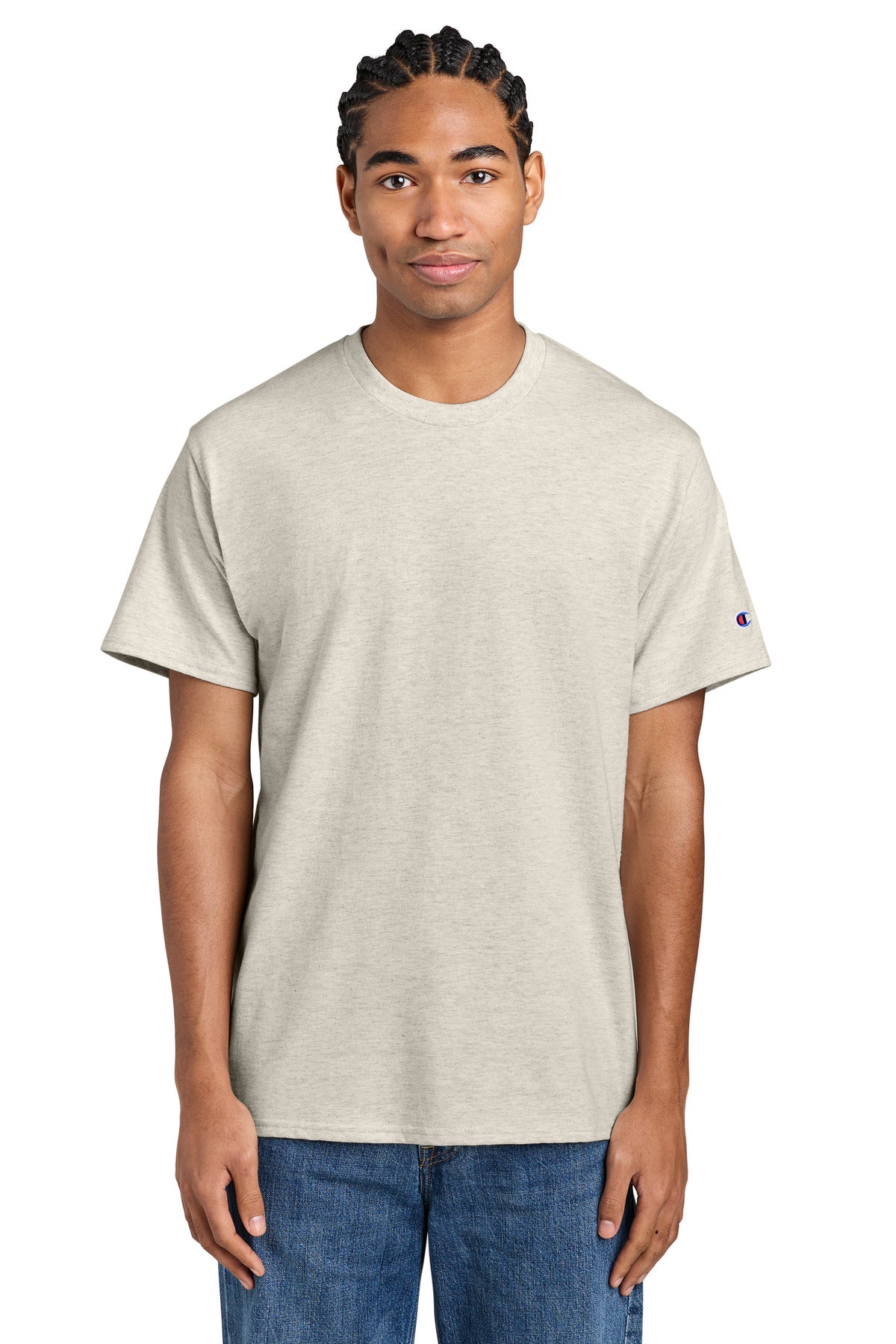 Champion Jersey Short Sleeve Tee CH1000 in Oatmeal Heather