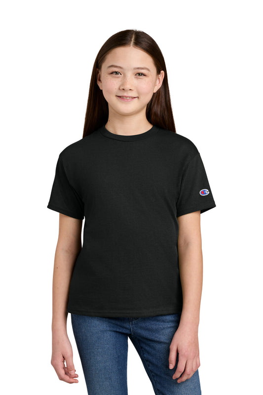 Champion Youth Jersey Short Sleeve Tee CH1081 in Black