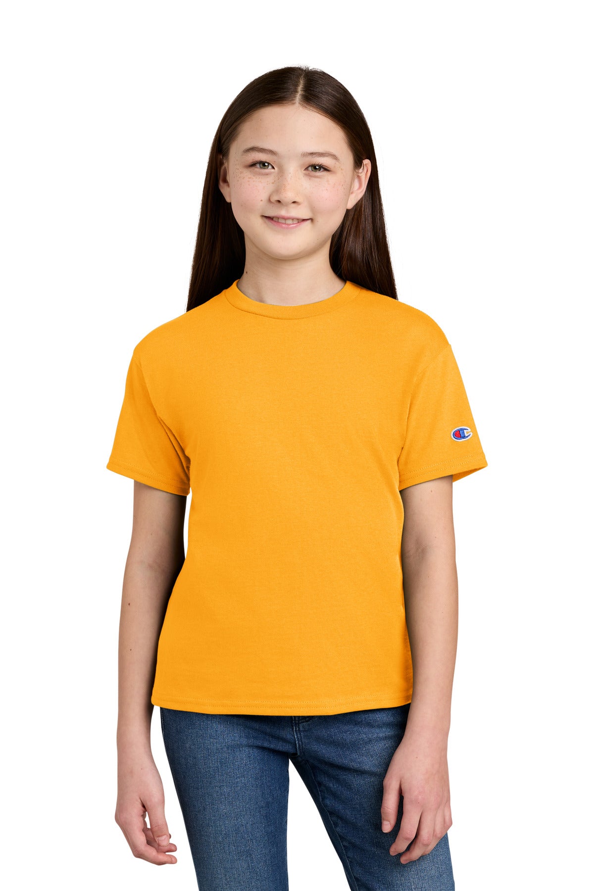 Champion Youth Jersey Short Sleeve Tee CH1081 in C Gold
