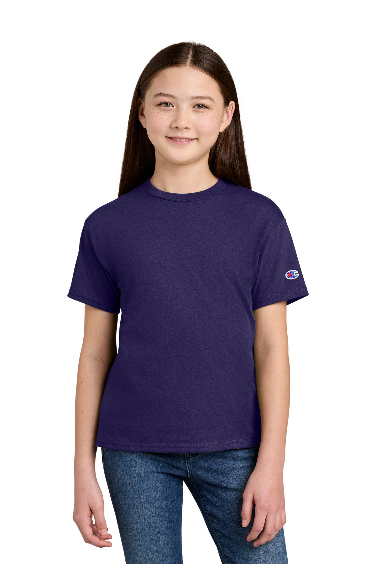 Champion Youth Jersey Short Sleeve Tee CH1081 in Champion Purple