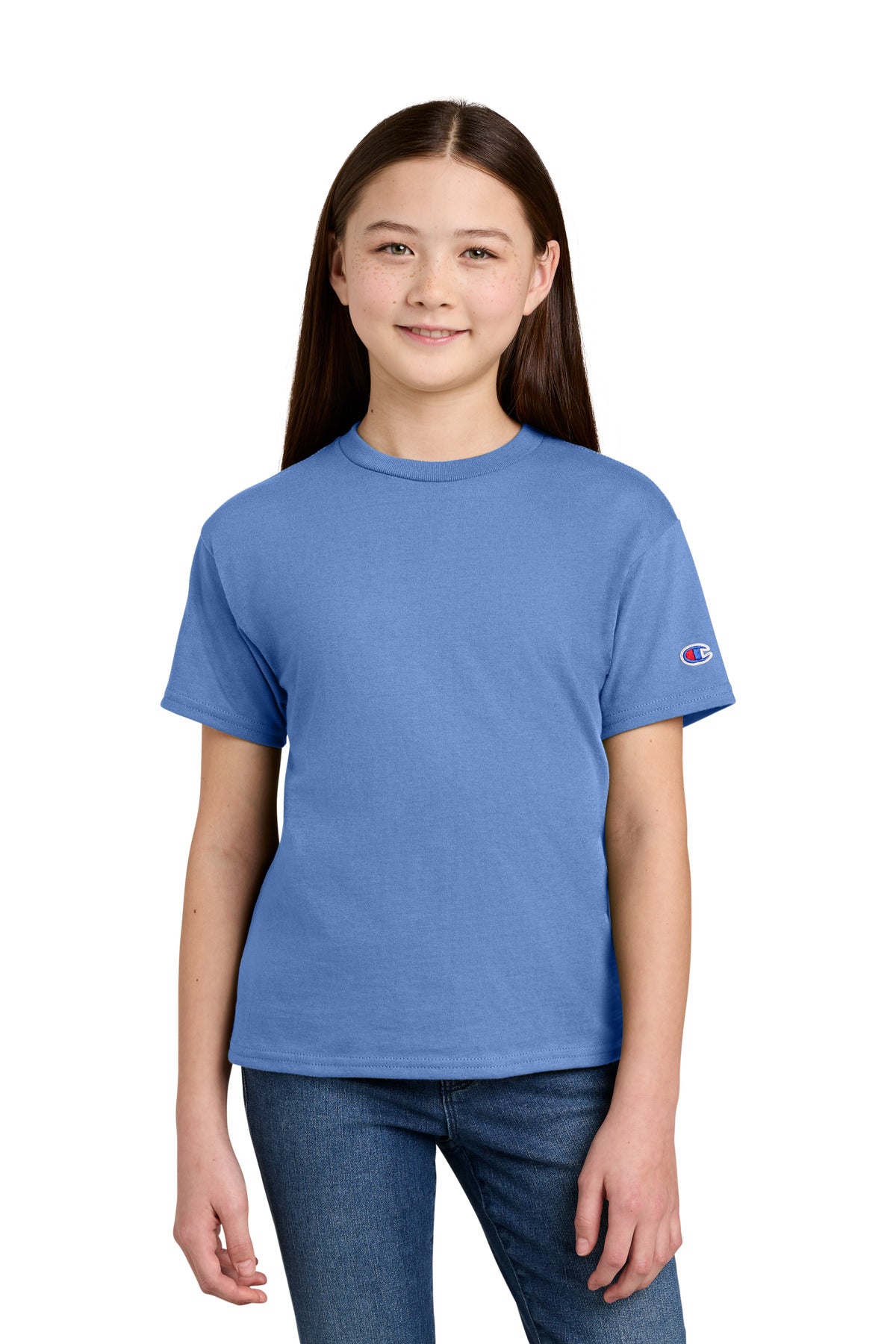 Champion Youth Jersey Short Sleeve Tee CH1081 in Light Blue
