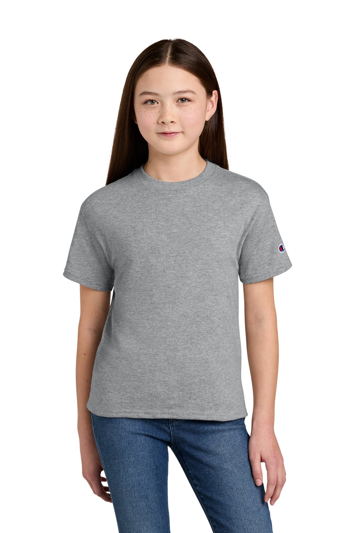 Champion Youth Jersey Short Sleeve Tee CH1081 in Light Steel