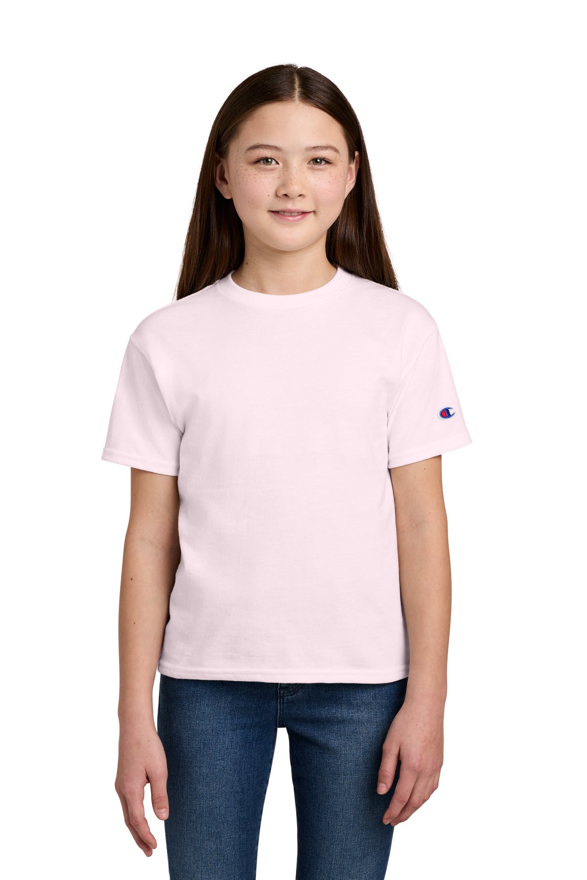 Champion Youth Jersey Short Sleeve Tee CH1081 in Lilac Pink