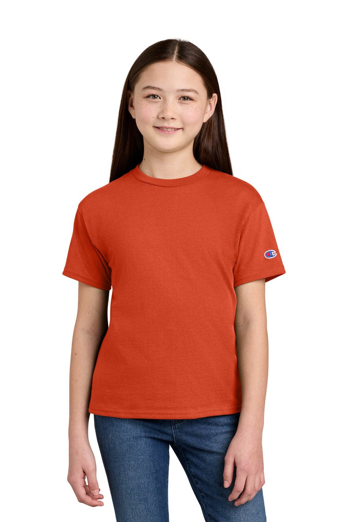 Champion Youth Jersey Short Sleeve Tee CH1081 in Orange