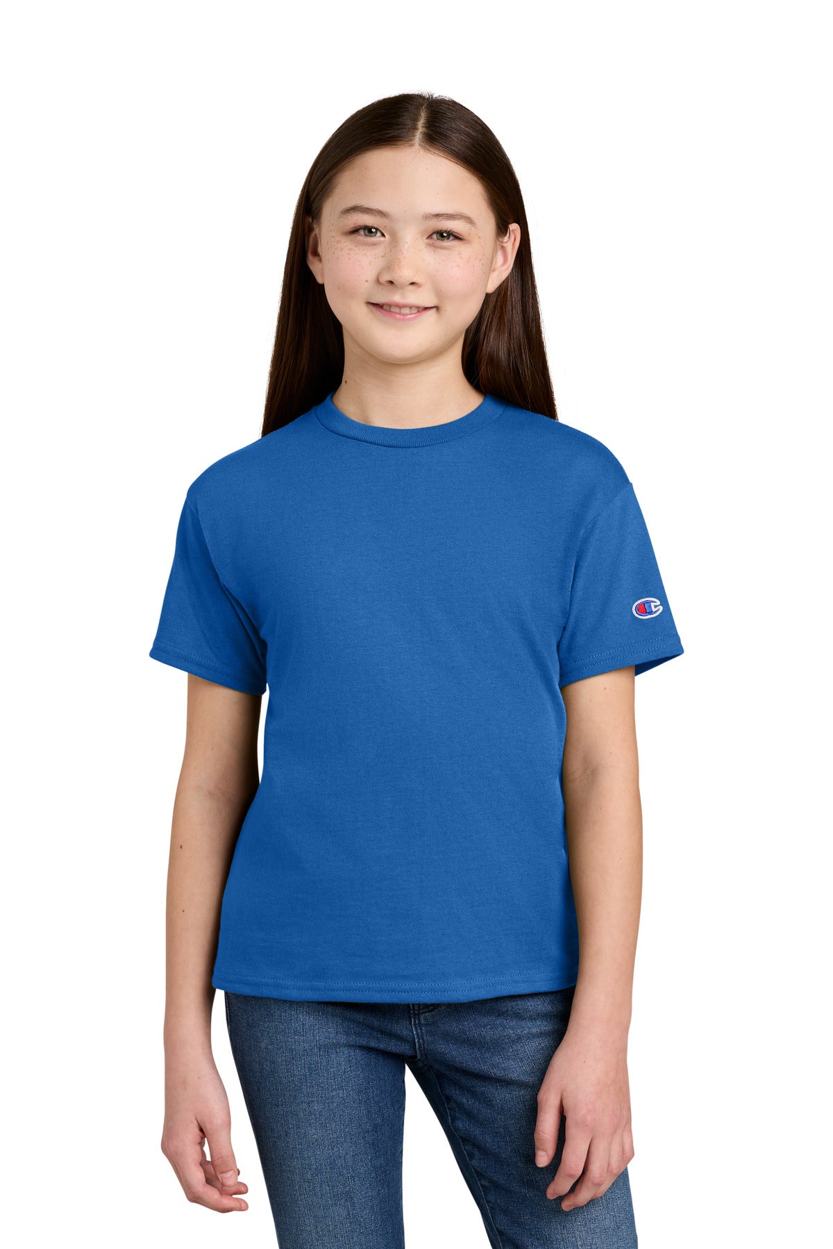 Champion Youth Jersey Short Sleeve Tee CH1081 in Royal Blue