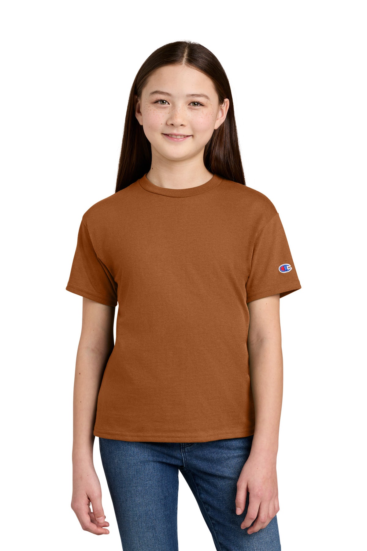 Champion Youth Jersey Short Sleeve Tee CH1081 in Texas Orange