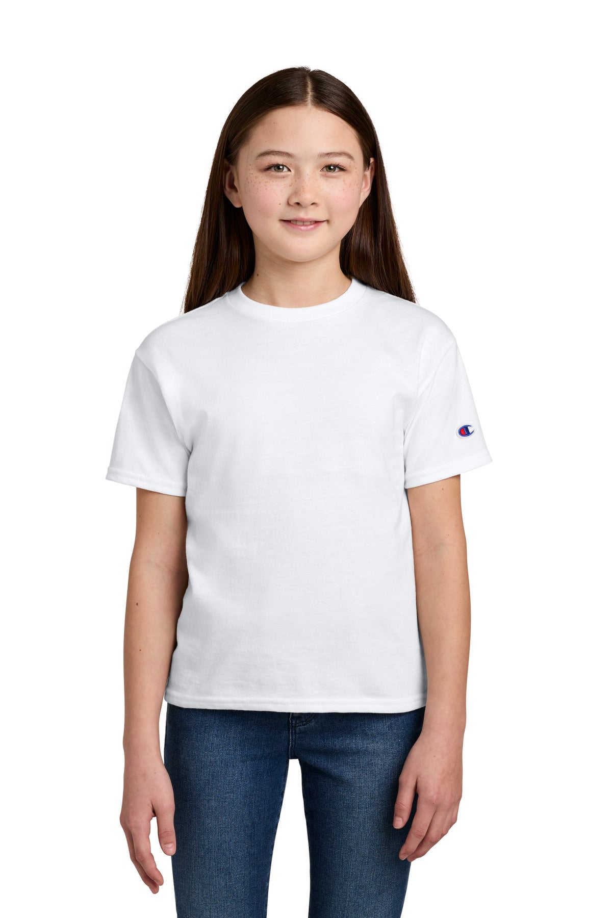 Champion Youth Jersey Short Sleeve Tee CH1081 in White