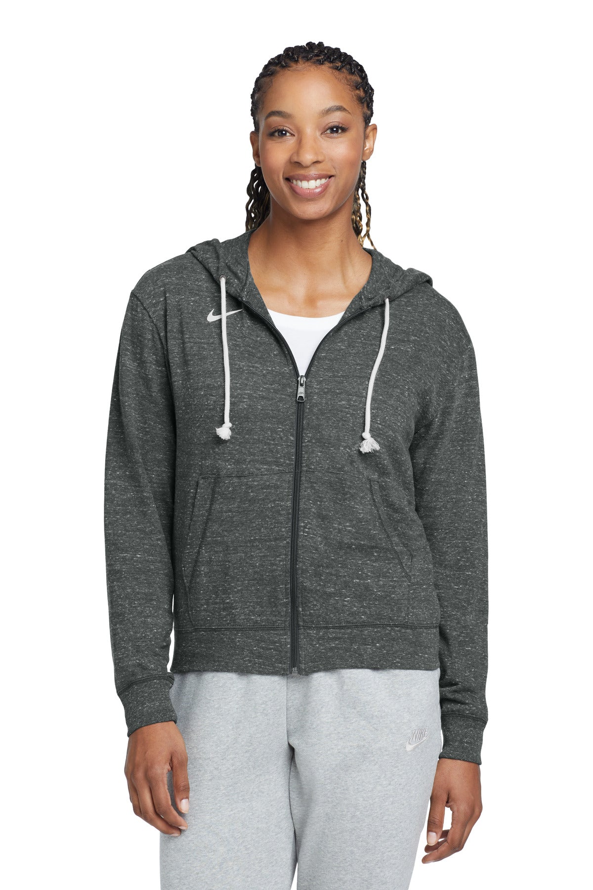 Nike Women's Gym Vintage Full-Zip Hoodie CN9402 in Team Anthracite