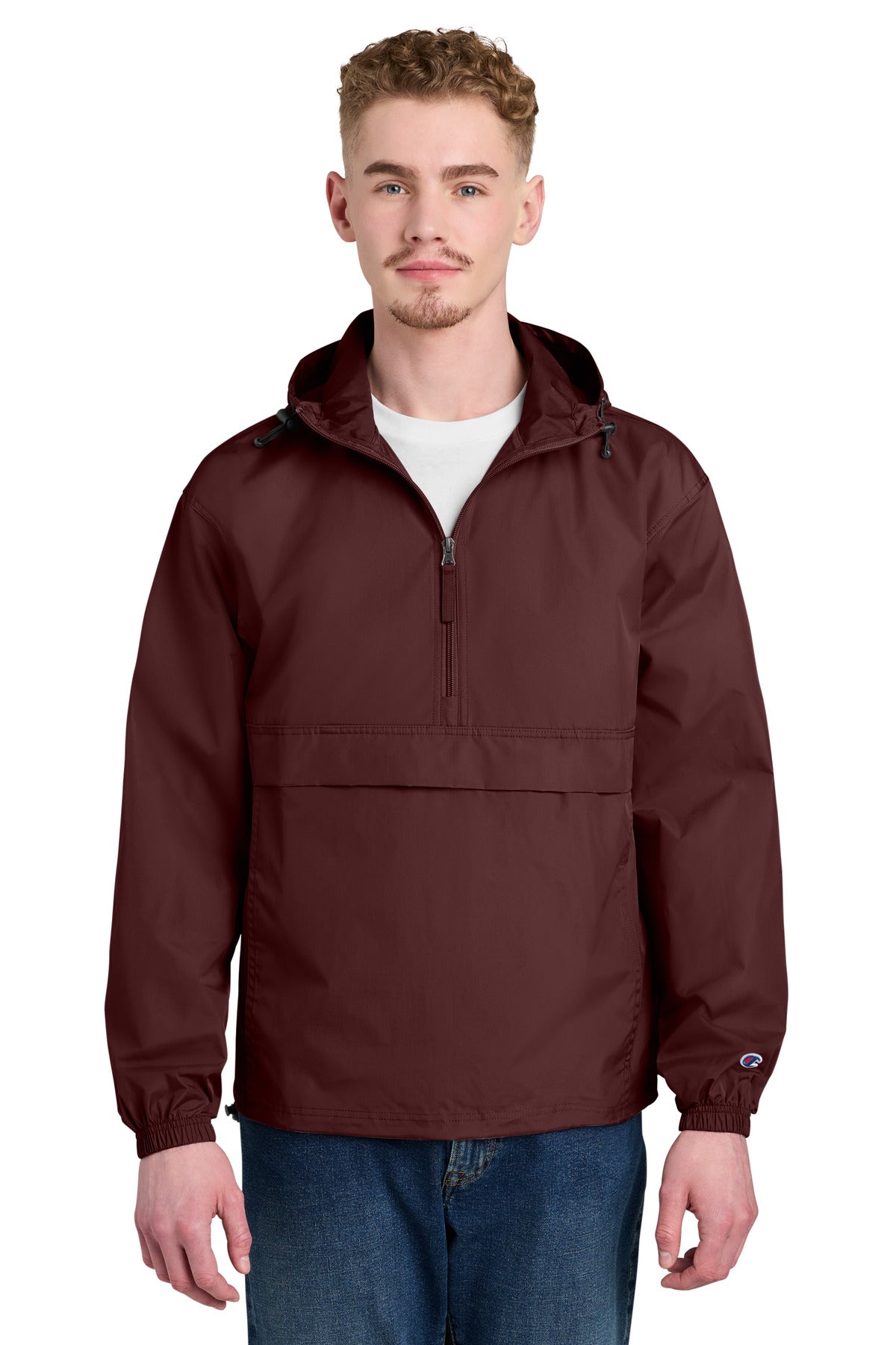 Champion Packable Anorak Jacket CO200 in Maroon