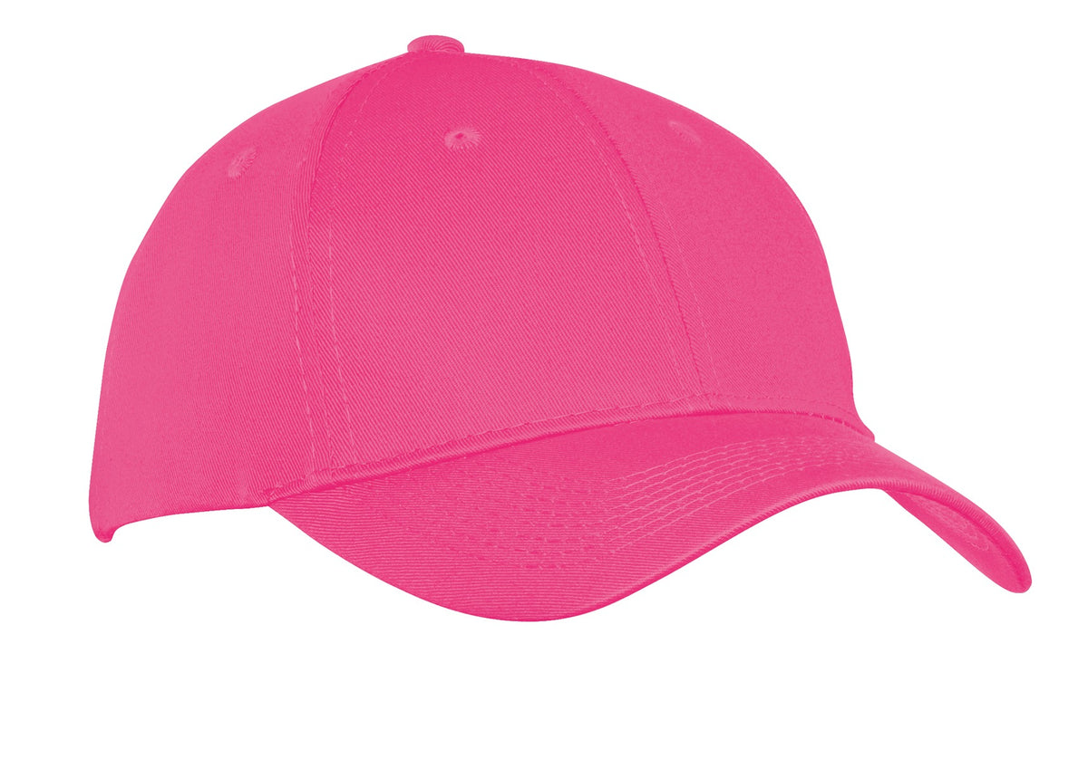 Port Authority Six-Panel Twill Cap.  CP80 in Neon Pink