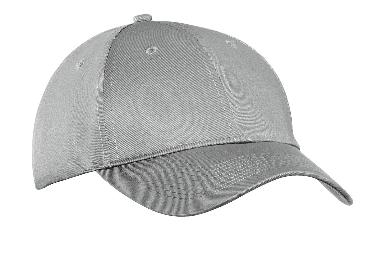Port Authority Six-Panel Twill Cap.  CP80 in Silver