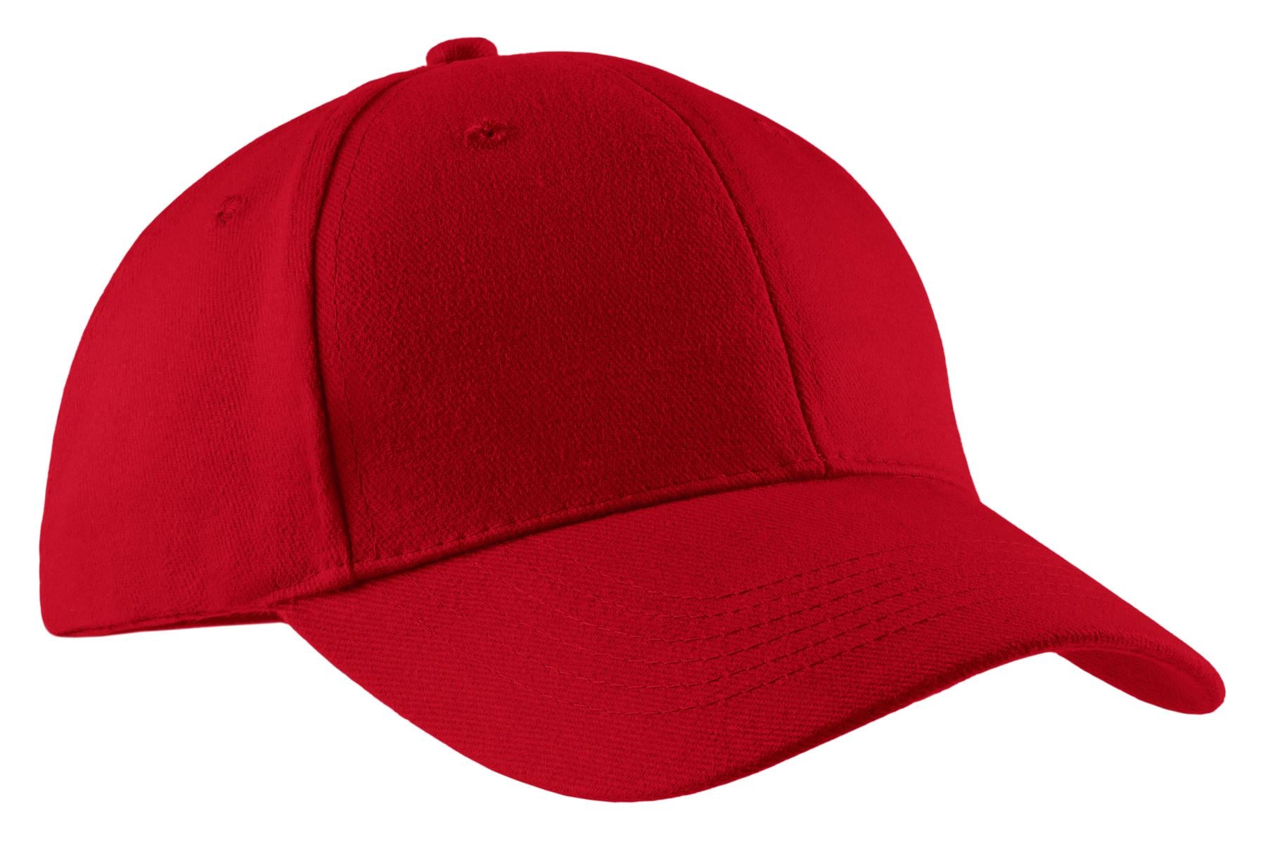 Port Authority Brushed Twill Cap.  CP82 in Red