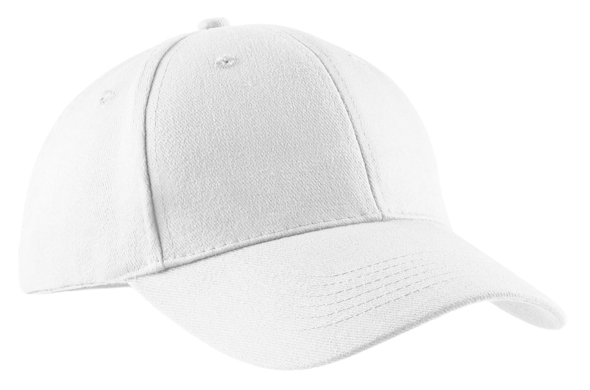Port Authority Brushed Twill Cap.  CP82 in White
