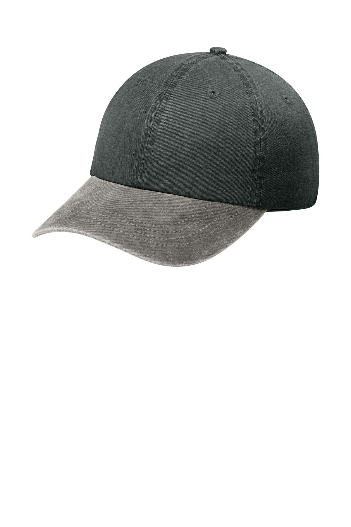 Port Authority Two-Tone Pigment-Dyed Cap.  CP83 in Black/ Pebble