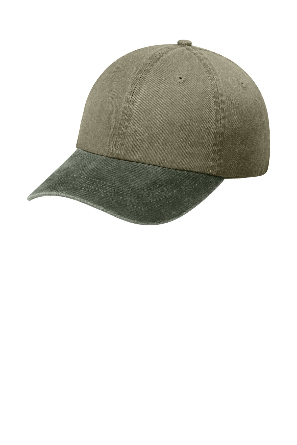 Port Authority Two-Tone Pigment-Dyed Cap.  CP83 in Khaki/ Hunter
